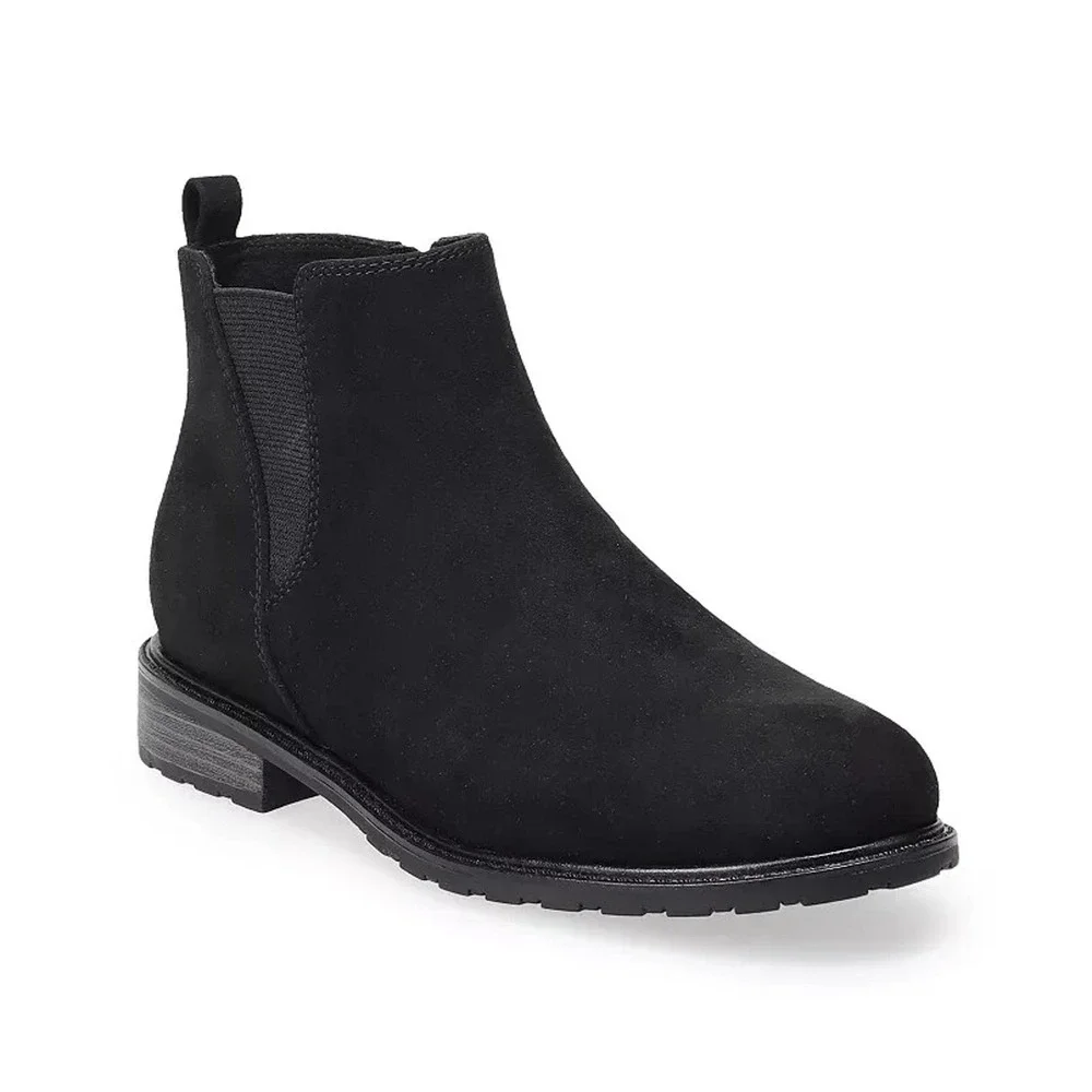 Sonoma Ankle Boots Women's Lottie Black Micro‎ Chelsea 8.5 New